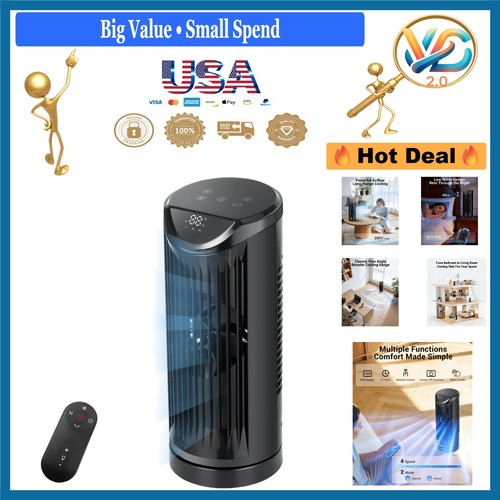 Black tower fan with - black, 4