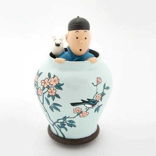 Tintin snowy blue lotus jar - snowy,