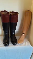 Smart Antique Craig & Davies Handmade Mahogany Top Riding Boots & Original Trees