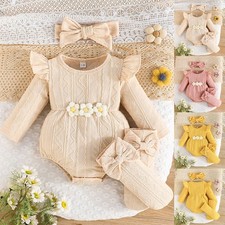 3Pcs Baby Girl Ruffle Romper
