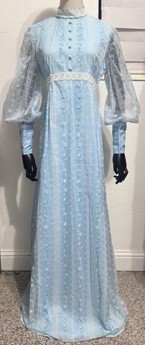 Vintage 70s blue floral - vintage,