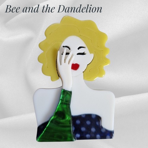 Shy blonde lady - lady, modern