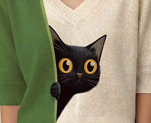 Women knit neck short - knit,