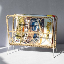 Brown Wicker & Metal Standing