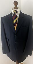 Holland & Sherry 44” Mens Blazer Bespoke Blue Faint Check Wool  Jacket