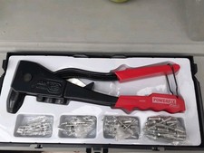POWERFIX PROFI HAND RIVETER + 100 RIVETS  BRAND NEW IN CASE (CASE FAULTY)