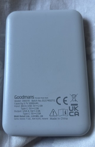 Goodmans power bank 7v - goodmans,