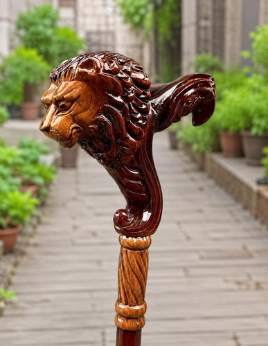 Lion head walking cane hand - lion,