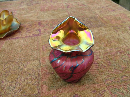Vtg phoenix glass signed - phoenix, gold