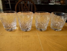 Beautiful set of 4 Royal Doulton Crystal Glass Whiskey Tumblers
