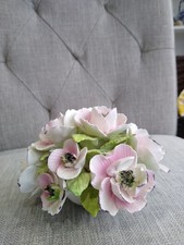 Rare Aristocrat English Bone China Flower Posy Ornament 9 PINK Flowers Handmade