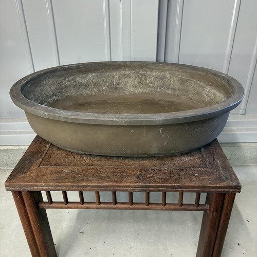 Japanese bonsai pot brown clay - pot,