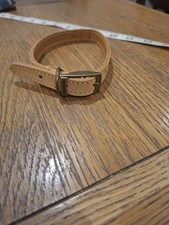 Small Tan Timberwolf Dog Collar Leather