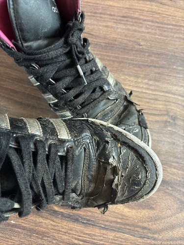 Heavily worn well shoes - heavily,
