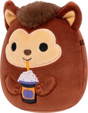 Squishmallows 7.5" Wade the Brown Werewolf Holding Frappe Drink Halloween Plush