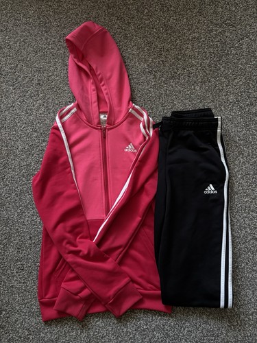 Adidas girls pink tracksuit - adidas,