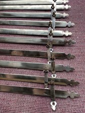 Antique Cast Brass Fleur-de-Lis Stair rods x 13 Trefoil & brackets Polished 73cm