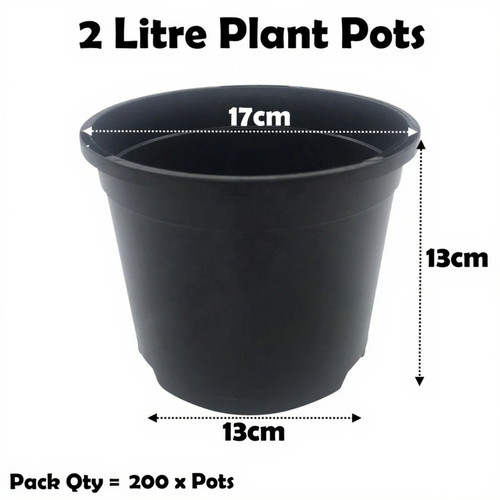 Litre black plant - black, pots