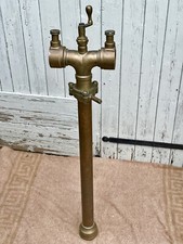 RARE Antique Brass Copper Double Head Standpipe Water Hydrant Handle Valve 1930s