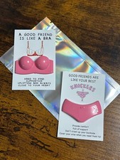 Good Friend Gift Set Bra And Knickers Resin Set On Cards With Poem Best Support