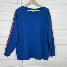 HUSH Jumper Womens Size Medium Blue Embroidered Arms Sweatshirt Jersey Pullover