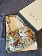 GUCCI Floral Flora Jackie O Hobo Shoulder Bag Vintage white Authentic Purse