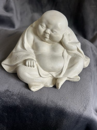 White laughing buddha garden - buddha,