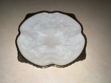 Vintage Milk Glass Grape Gold