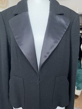 CHANEL Vintage Boucle Black WoolDinner Jacket Cropped BlazerCruise 2003