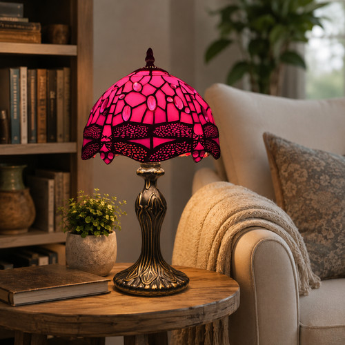 Tiffany style accent red - tiffany, 8"