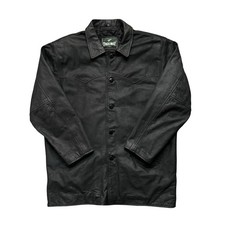 Vintage Trekway Leather Jacket Black Mens XL Heavyweight Quilted Lining