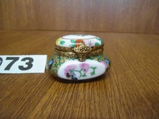 Limoges Dubarry Peint Main Trinket Box - Insects & Flowers