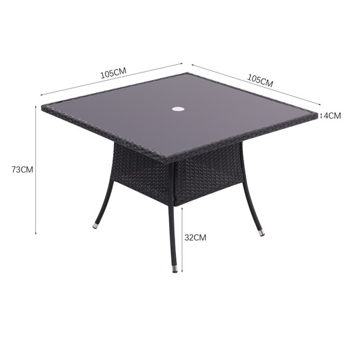 Rattan glass table chairs - rattan,