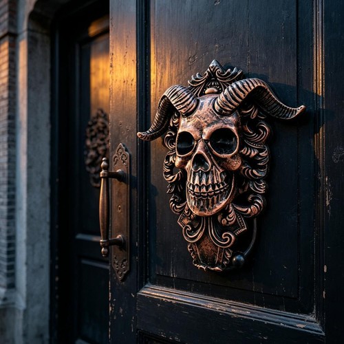 Goat skull door knocker - skull,