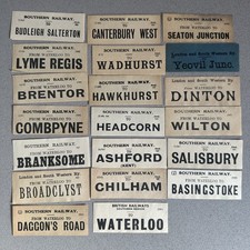 Southern Railway SR luggage labels x20 Waterloo Lyme Regis Canterbury Headcorn