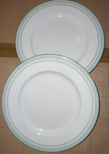 2 Royal Doulton Berkshire TC1021 English Porcelain White Green 20cm Salad Plates