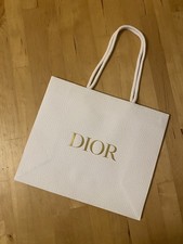 Dior Textured White Paper Gift Bag 23cm x 27cm x 11.5cm New