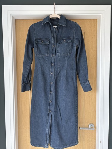 Zara denim shirt dress midi - denim,