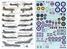XTRADECAL 1/72 Tornado Swift Meteor Spitfire Mk.XIV Lysander Mustang 2 Sqn (RAF)