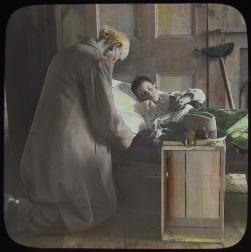 Glass magic lantern slide - glass,