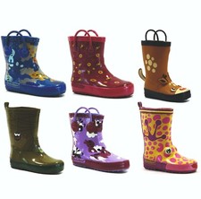 Kids Boys Girls Wellies Infant Winter Wellington Rain Mud Snow Boots Size NEW 