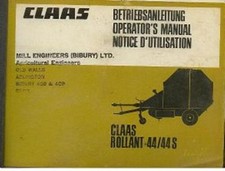 Claas Round Baler Rollant 44 / 44S Operators Manual