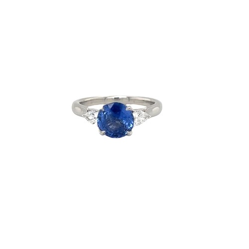 Platinum three stone blue - platinum, three-stone