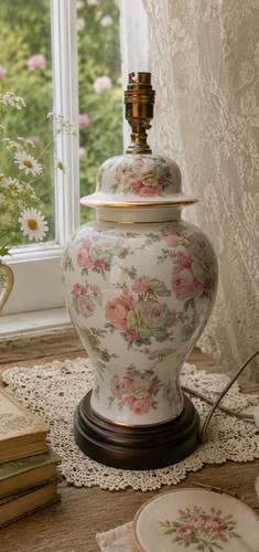 Vintage table lamp - base, floral