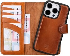 BOULETTA for iPhone 15 Pro Case Magsafe Compatible Full Grain Leather, TAN