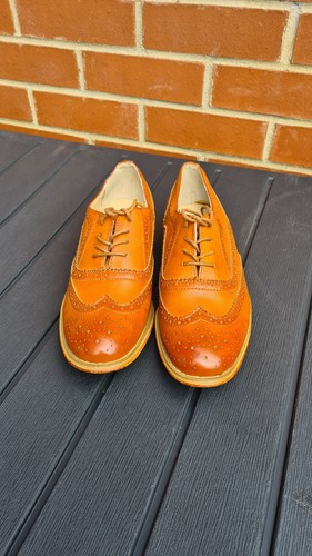 Ladies tan leather brogues - tan, uk