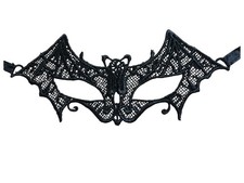 Elegant Black Gothic Lace Eye Mask for Adults Halloween Costume Party