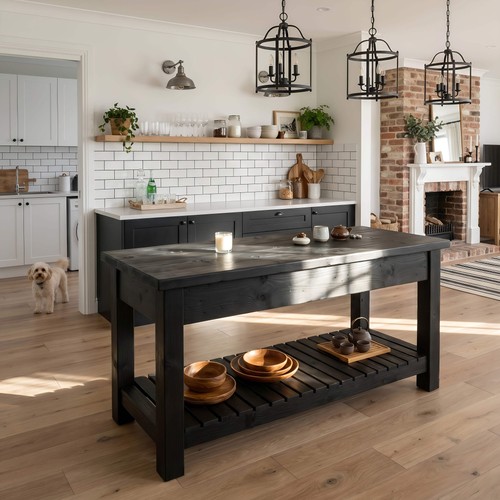 Ironstead black kitchen island - black,