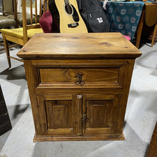 Vintage Solid Wood Bedside Cabinet Lamp Table Hall Bathroom Cupboard Tv Unit