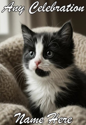 Black and white kitten - white,
